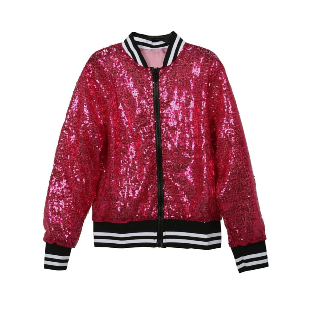 NEW Girls Halloween Pink Sequin Jacket One Size